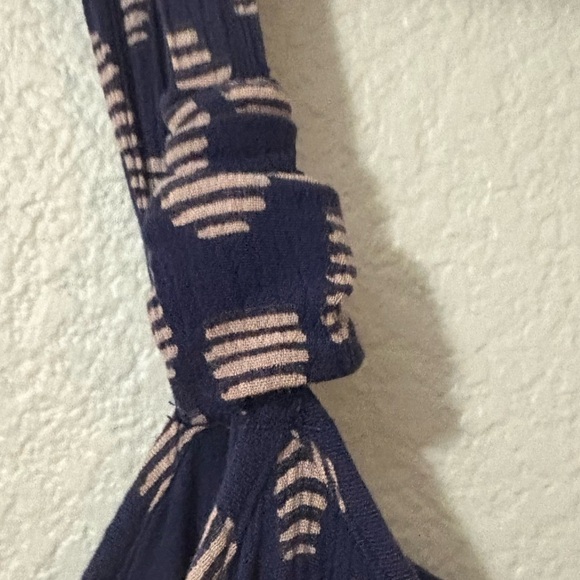 A Pea in the Pod Nursing Mini Sleeveless Blue and Tan Pleated Sundress w Pockets - Picture 13 of 14